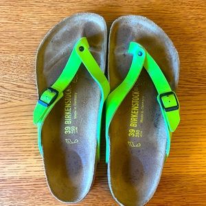 Hardly worn lime green Birkenstock